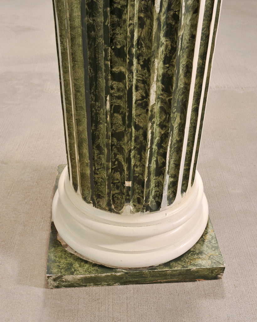 Set of Four Monumental Faux Marble Neoclassical Columns 10 Ft.