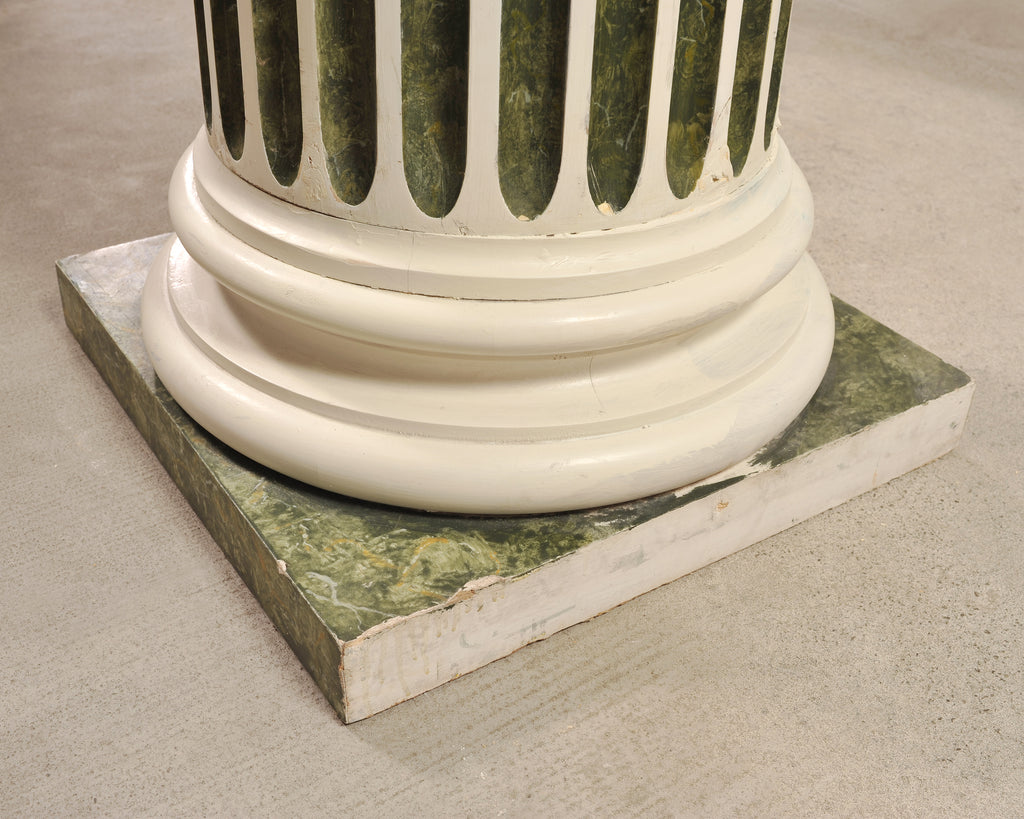 Set of Four Monumental Faux Marble Neoclassical Columns 10 Ft.