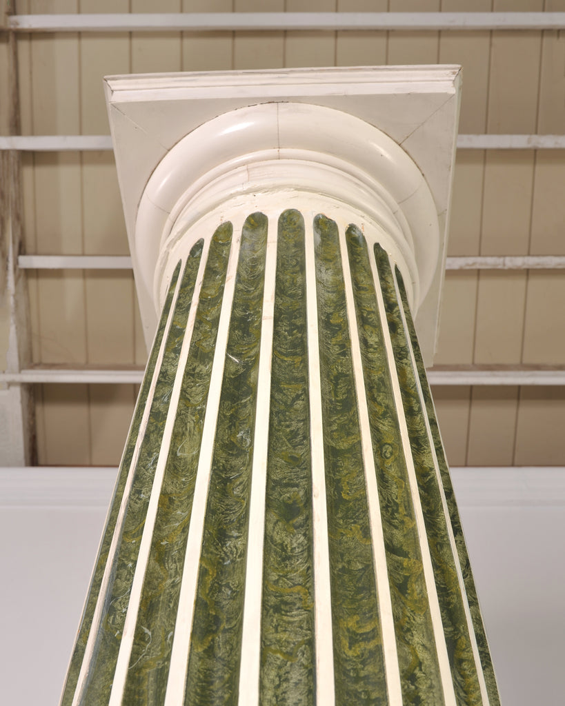 Set of Four Monumental Faux Marble Neoclassical Columns 10 Ft.