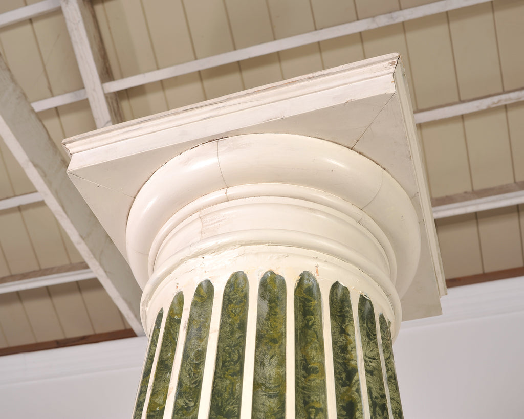 Set of Four Monumental Faux Marble Neoclassical Columns 10 Ft.