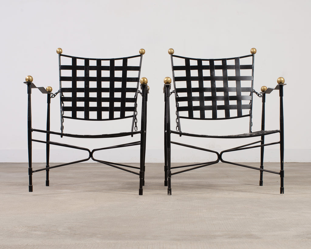 Set of Four Mario Papperzini Amalfi Adjustable Chain Lounge Chairs