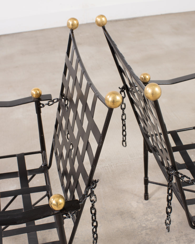 Set of Four Mario Papperzini Amalfi Adjustable Chain Lounge Chairs