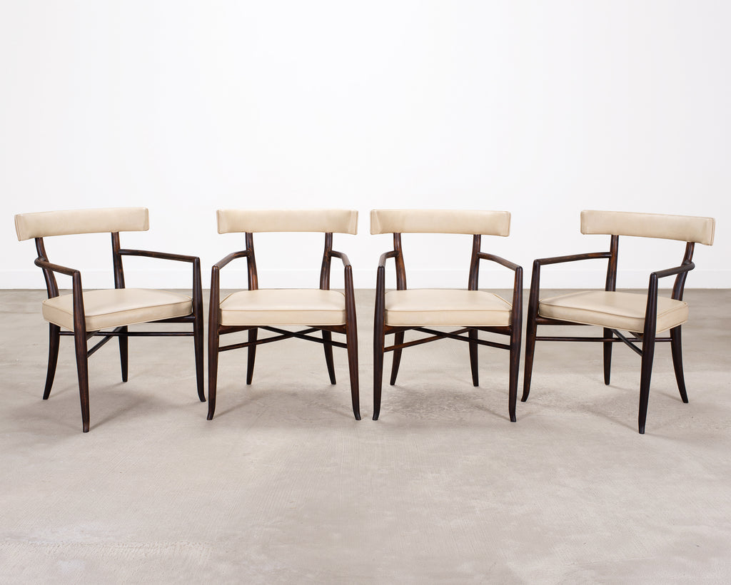 Set of Four T. H. Robsjohn-Gibbings Klismos Dining Armchairs
