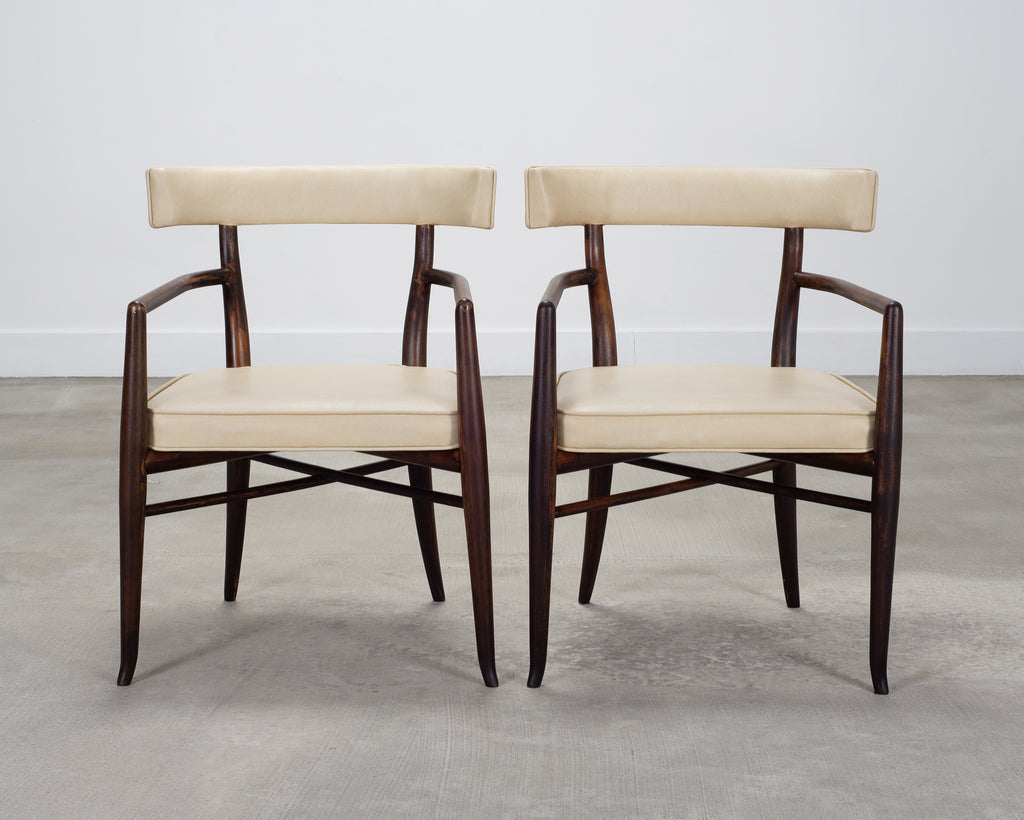 Set of Four T. H. Robsjohn-Gibbings Klismos Dining Armchairs