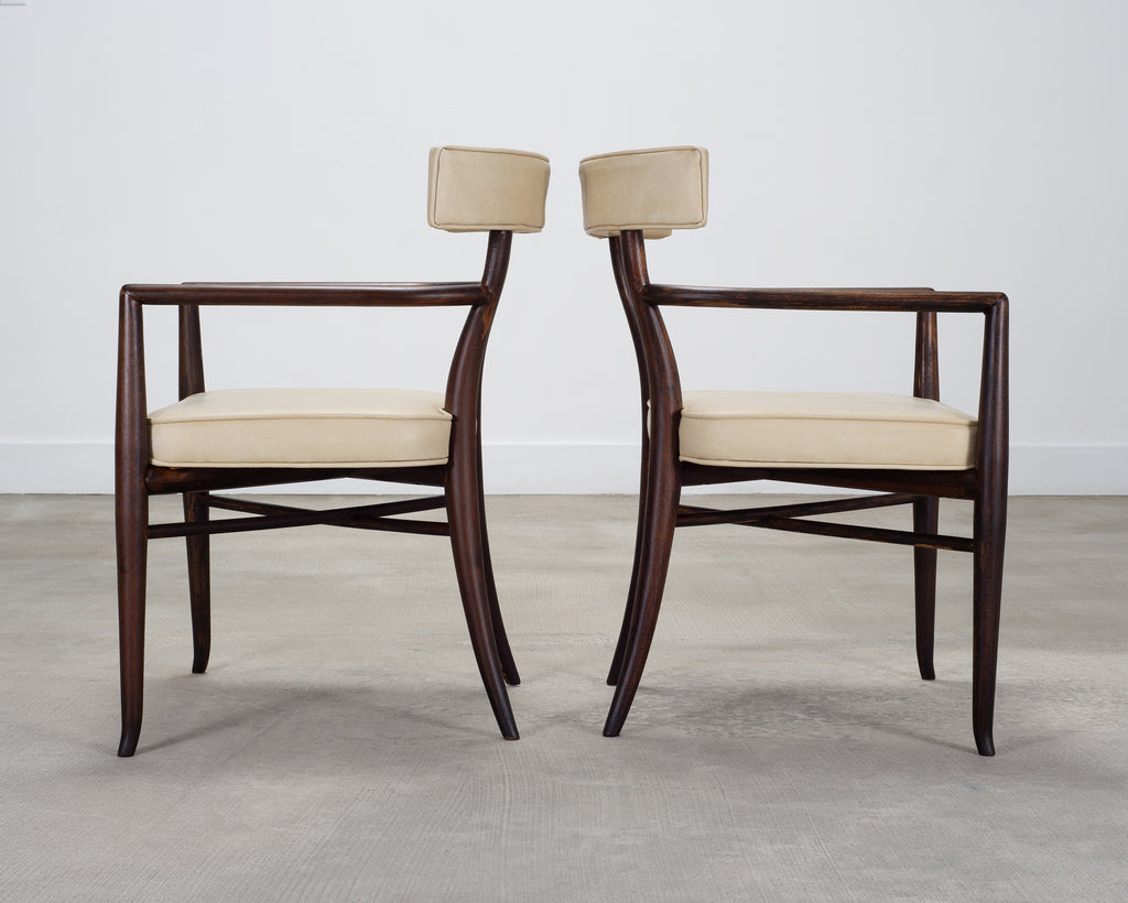 Set of Four T. H. Robsjohn-Gibbings Klismos Dining Armchairs