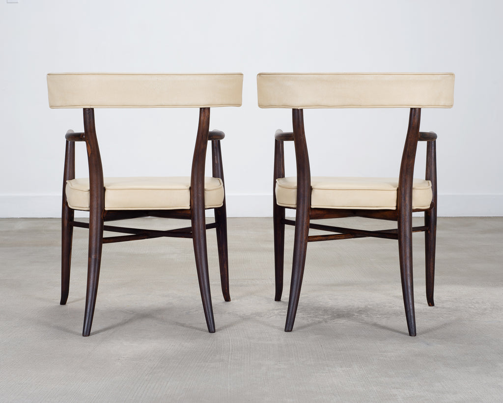 Set of Four T. H. Robsjohn-Gibbings Klismos Dining Armchairs