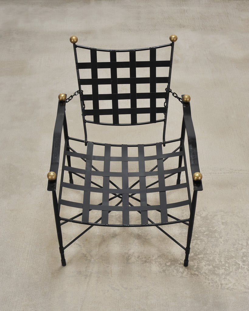 Set of Four Mario Papperzini Amalfi Iron Lounge Garden Chairs