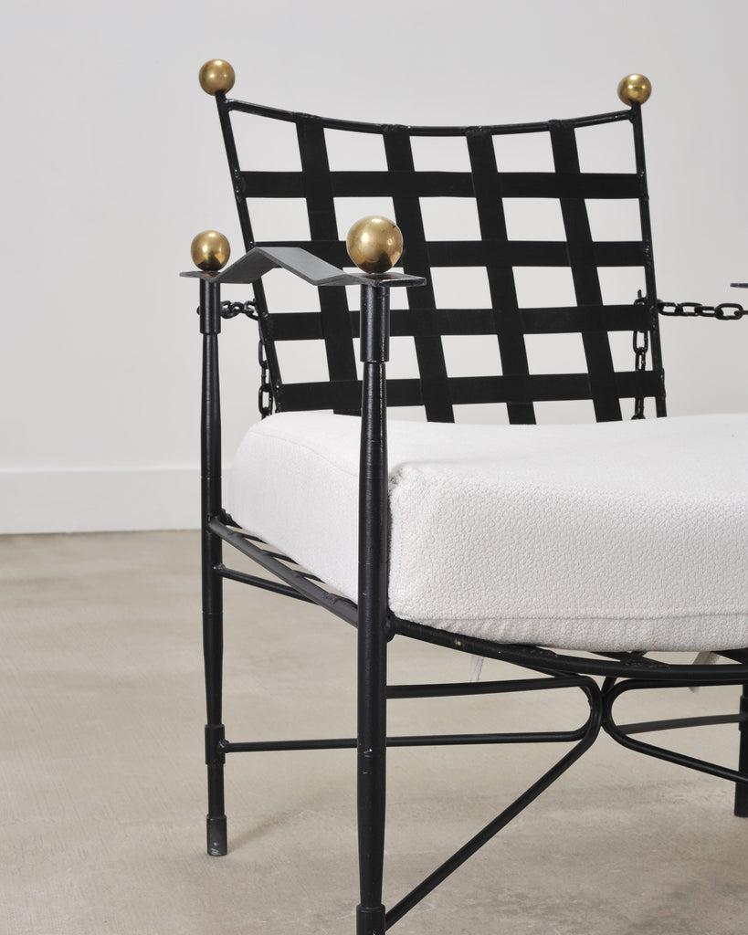 Set of Four Mario Papperzini Amalfi Iron Lounge Garden Chairs
