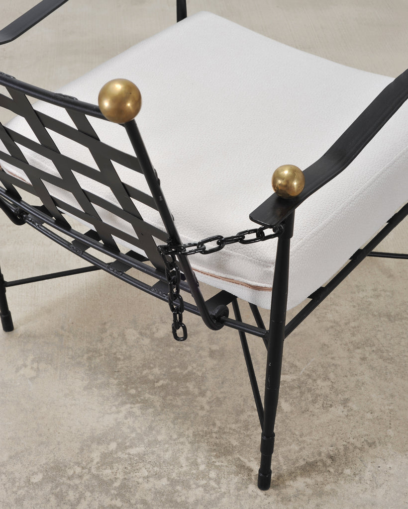 Set of Four Mario Papperzini Amalfi Iron Lounge Garden Chairs