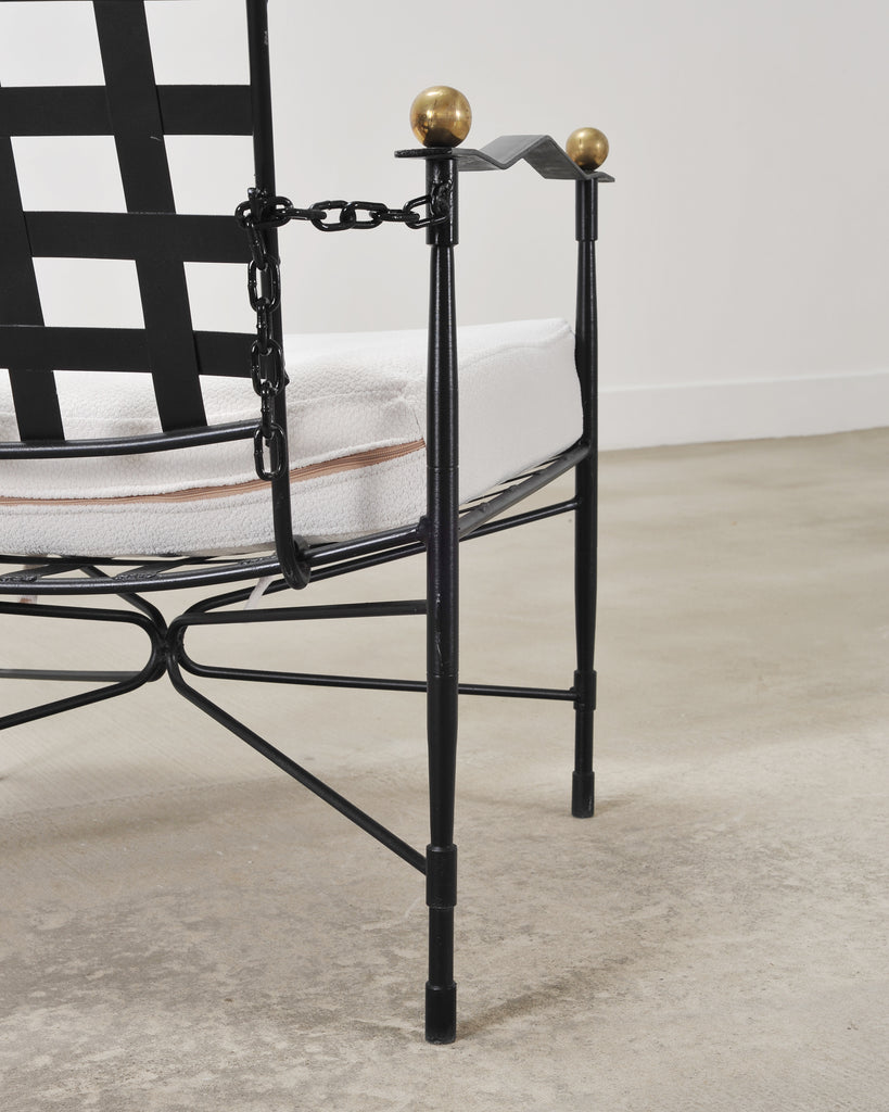 Set of Four Mario Papperzini Amalfi Iron Lounge Garden Chairs