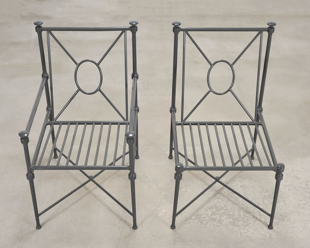 Set of Four RH Catalina Aluminum Patio Garden Dining Armchairs