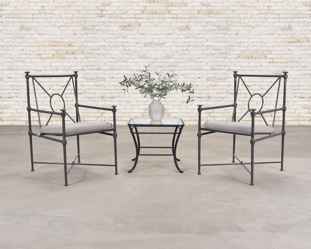Set of Four RH Catalina Aluminum Patio Garden Dining Armchairs
