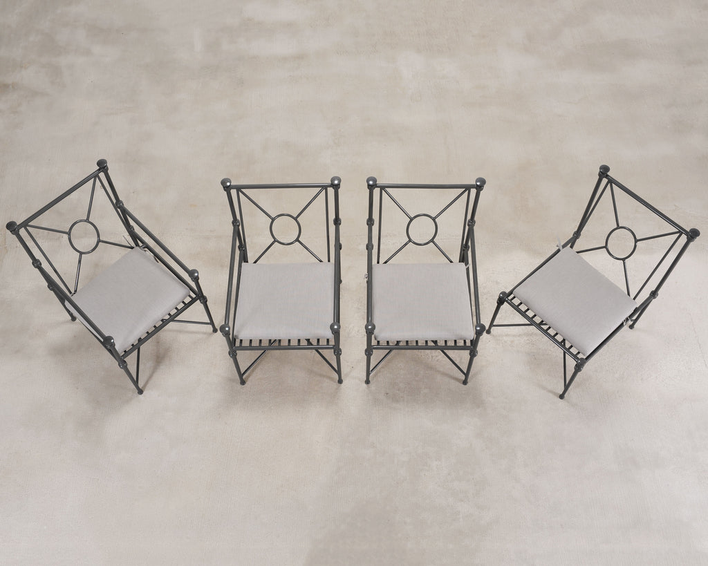 Set of Four RH Catalina Aluminum Patio Garden Dining Armchairs