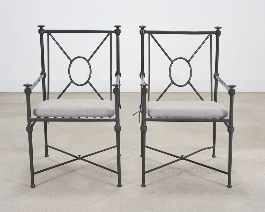 Set of Four RH Catalina Aluminum Patio Garden Dining Armchairs