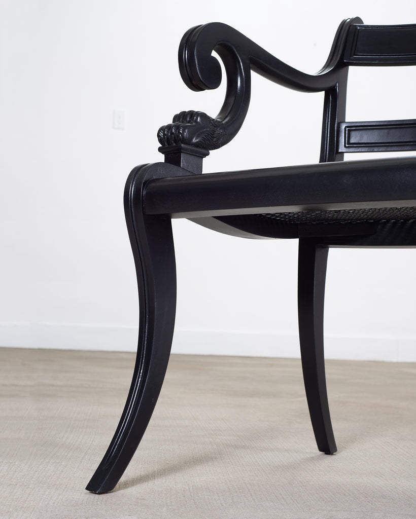 Set of Four Ralph Lauren Style Regency Caned Dining Armchairs