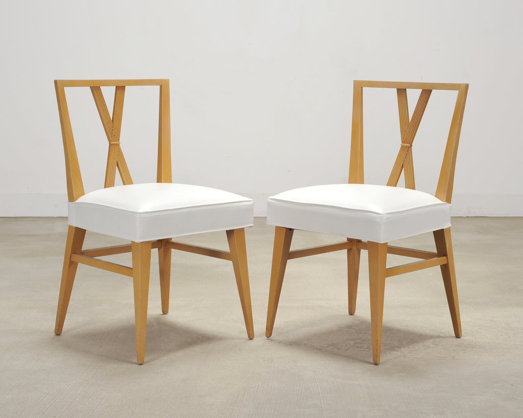 Set of Four Tommi Parzinger Mid-Century X-Back Dining Chairs