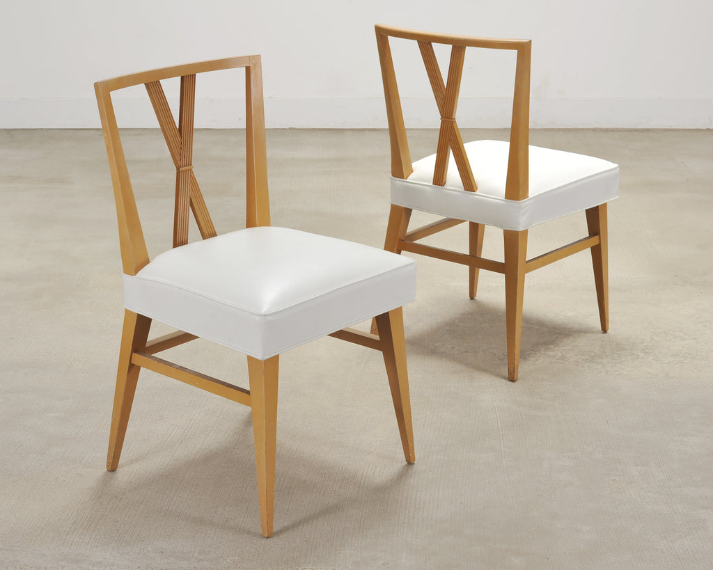Set of Four Tommi Parzinger Mid-Century X-Back Dining Chairs