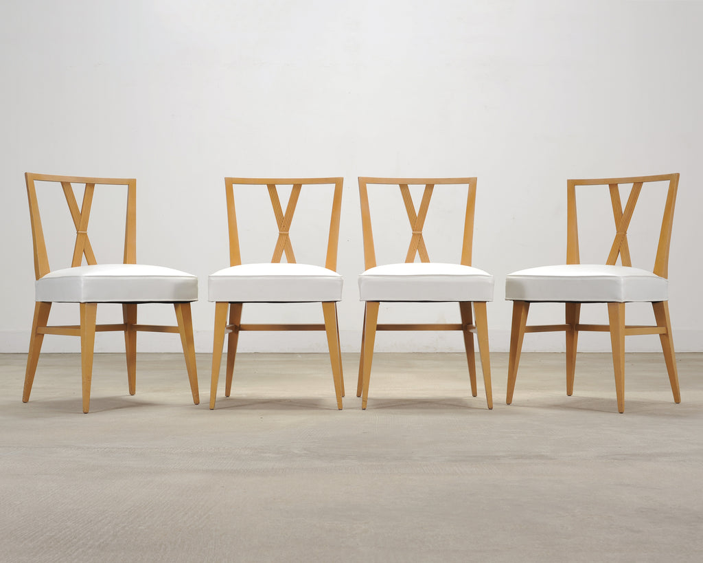 Set of Four Tommi Parzinger Mid-Century X-Back Dining Chairs