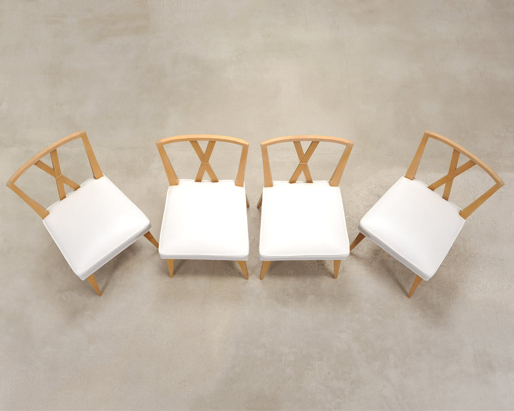 Set of Four Tommi Parzinger Mid-Century X-Back Dining Chairs
