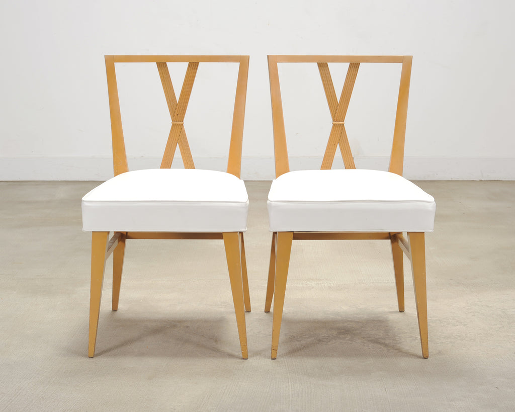 Set of Four Tommi Parzinger Mid-Century X-Back Dining Chairs