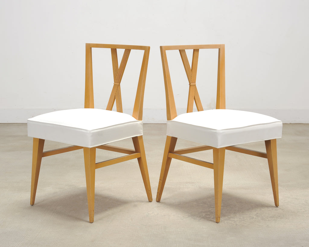 Set of Four Tommi Parzinger Mid-Century X-Back Dining Chairs