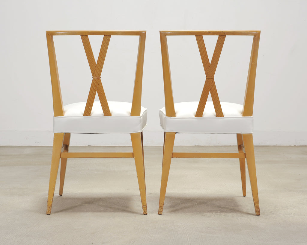 Set of Four Tommi Parzinger Mid-Century X-Back Dining Chairs