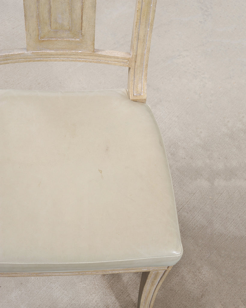 Set of Michael Taylor Neoclassical White Klismos Dining Chairs