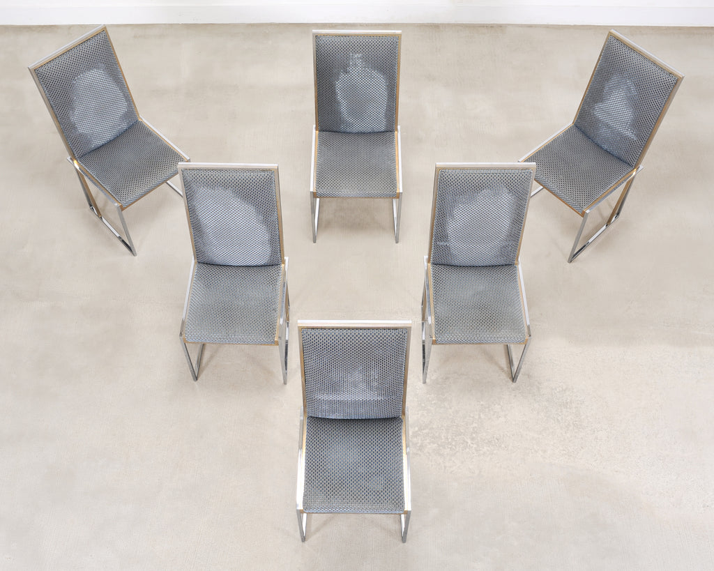 Set of Six Giacomo Sinopoli Italian Modernist Dining Chairs