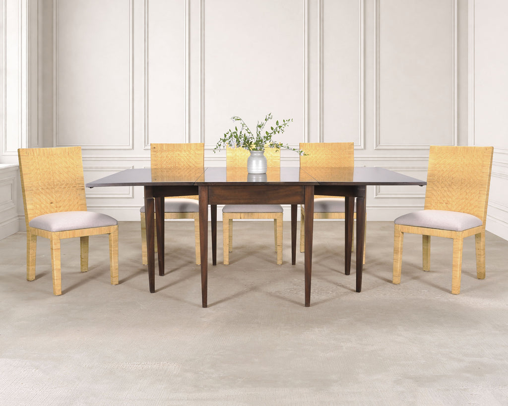 Set of Six Woven Vegan Leather Dining Chairs by Budji Layug