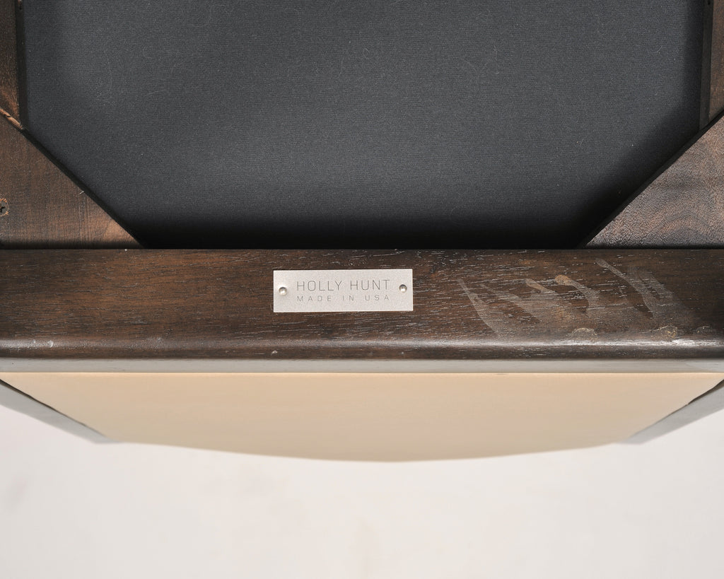 Set of Six Holly Hunt "Stiletto" Walnut Leather Dining Chairs