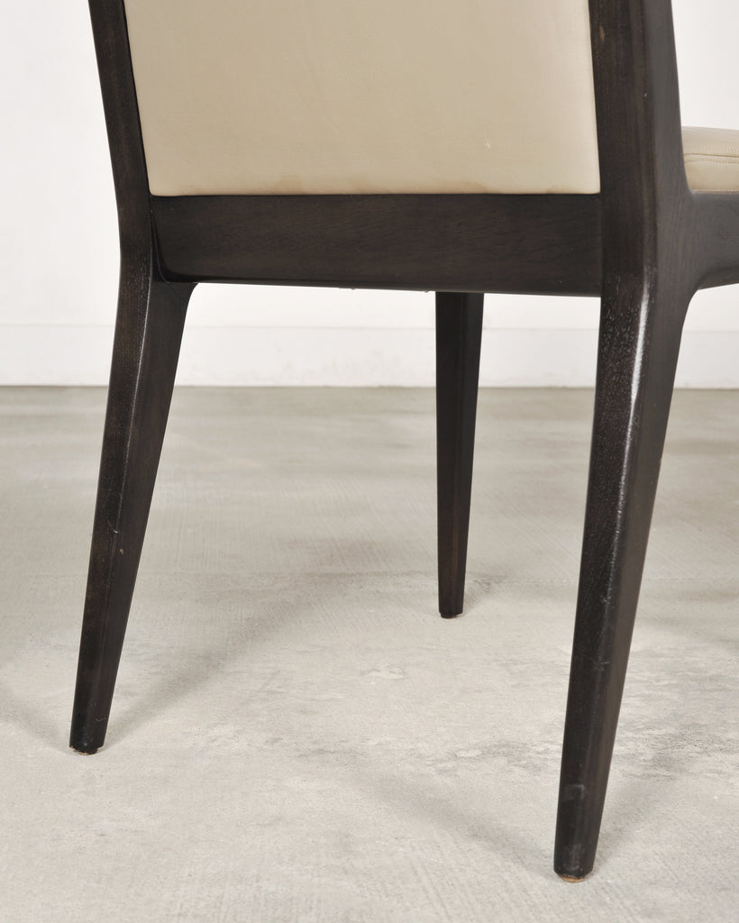 Set of Six Holly Hunt "Stiletto" Walnut Leather Dining Chairs