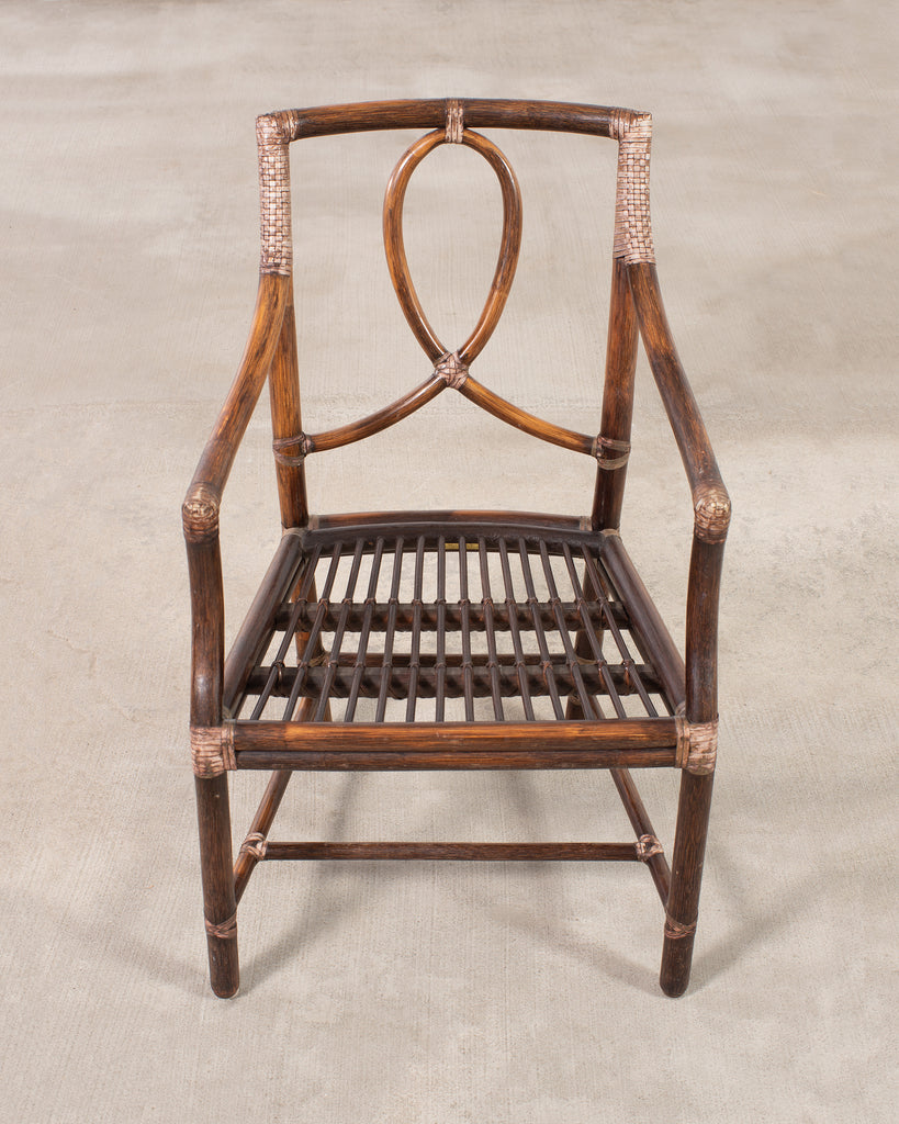 Set of Six McGuire Rattan Leona Loop Back Dining Chairs