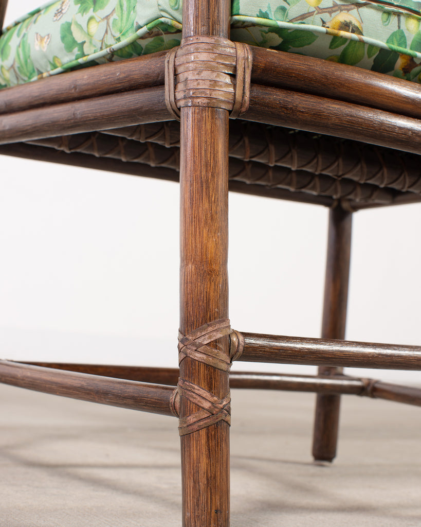 Set of Six McGuire Rattan Leona Loop Back Dining Chairs