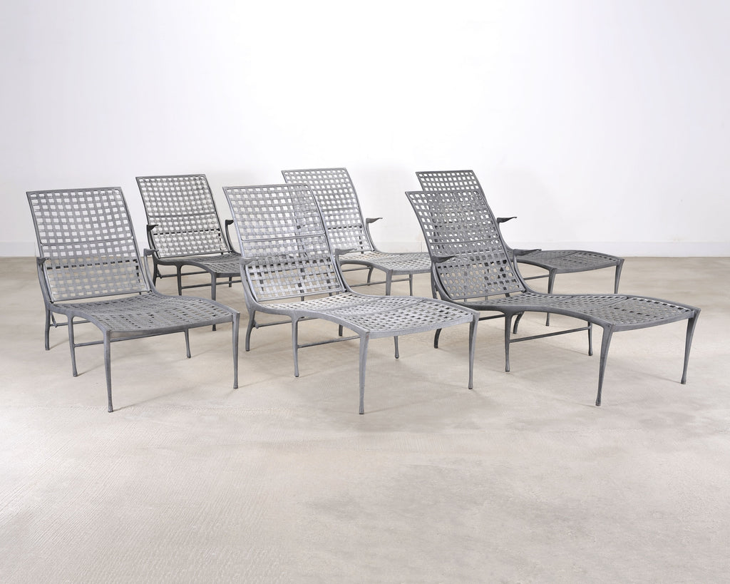 Set of Six Dan Johnson Brown Jordan Sol y Luna Chaise Lounges