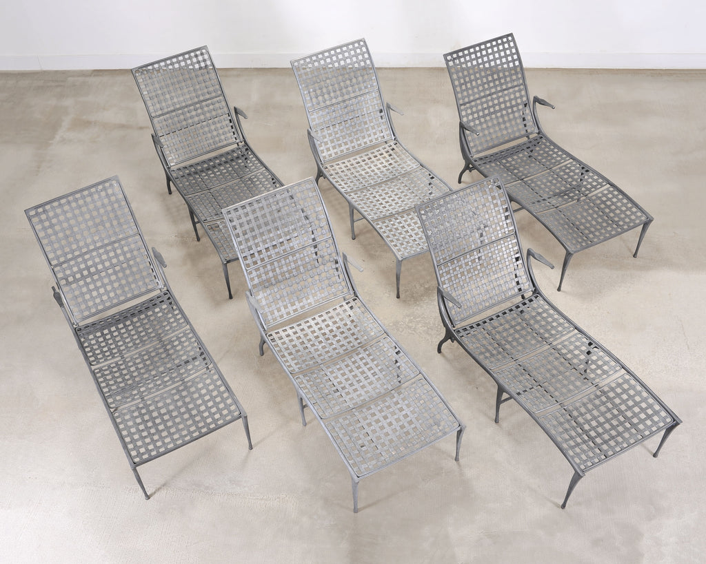 Set of Six Dan Johnson Brown Jordan Sol y Luna Chaise Lounges