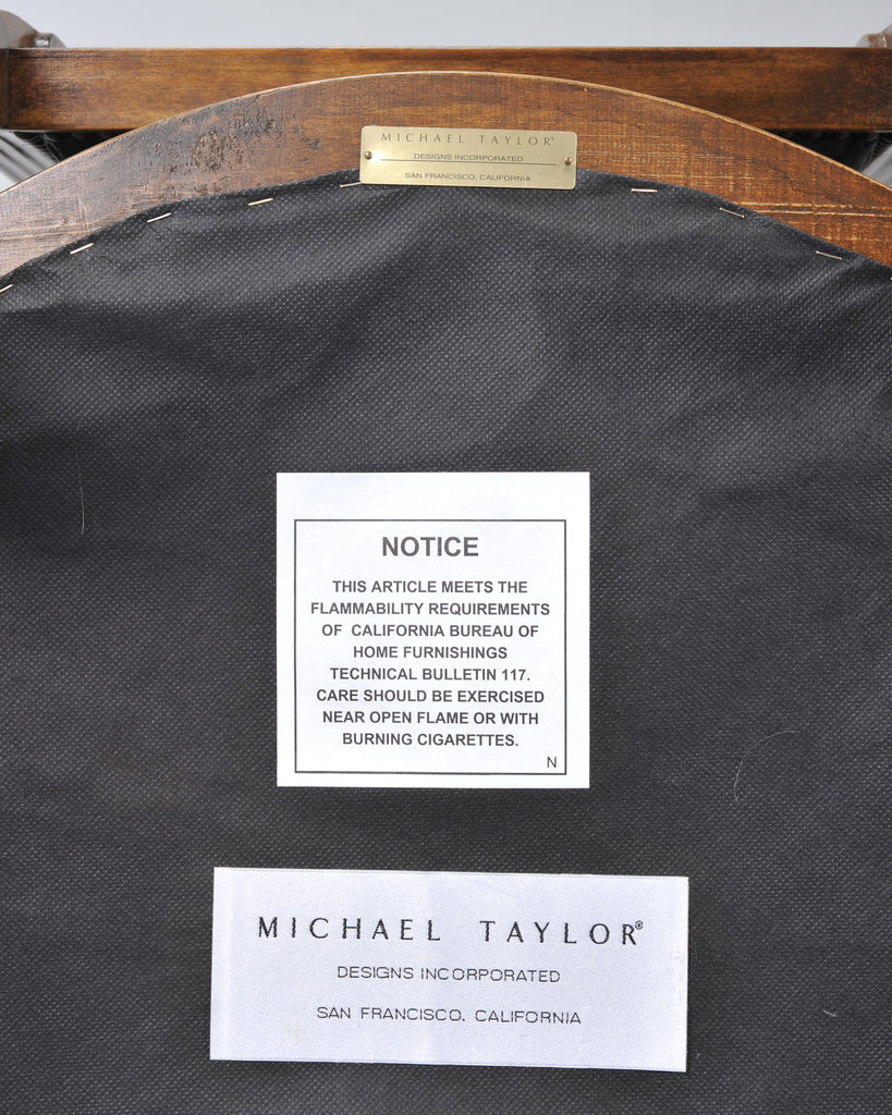 Set of Six Michael Taylor Regency Style Leather Dining Chairs