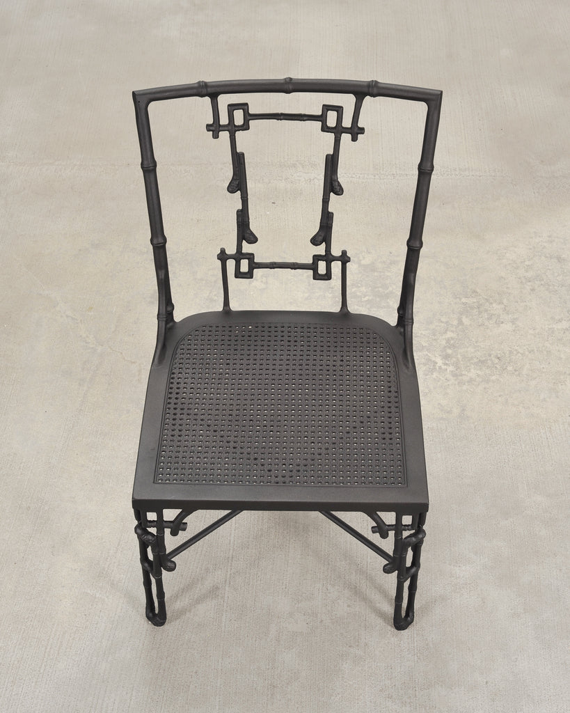 Set of Six Michael Taylor Bronzed Bamboo Garden Dining Chairs