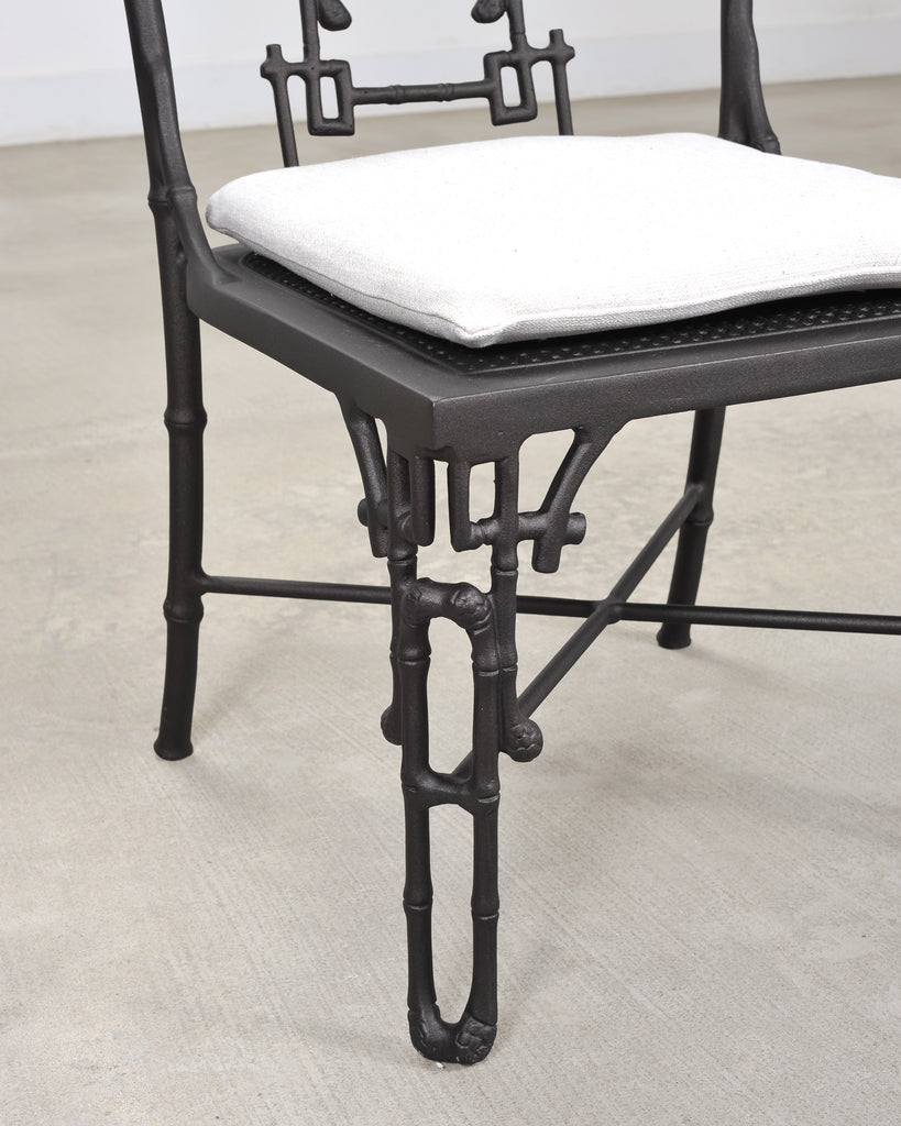 Set of Six Michael Taylor Bronzed Bamboo Garden Dining Chairs