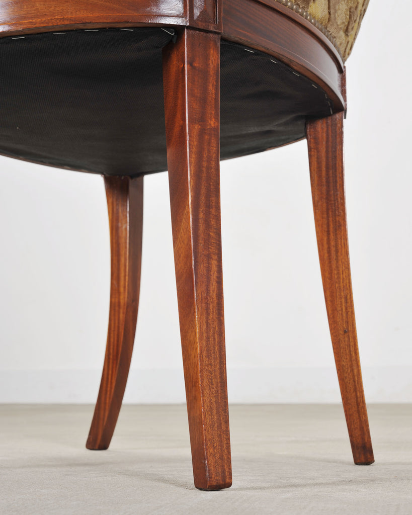 Set of Six French Empire Mahogany Swan Gondola Dining Chairs