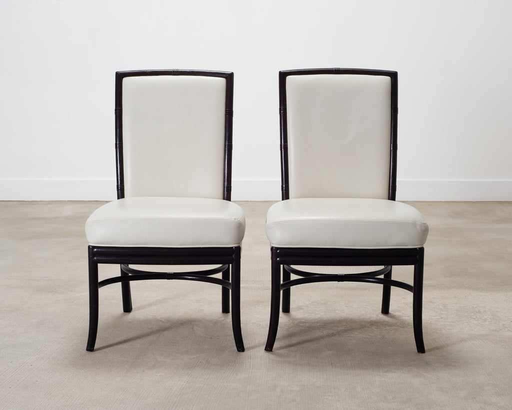 Set of Eight Laura Kirar for McGuire Rattan Ring Dining Chairs