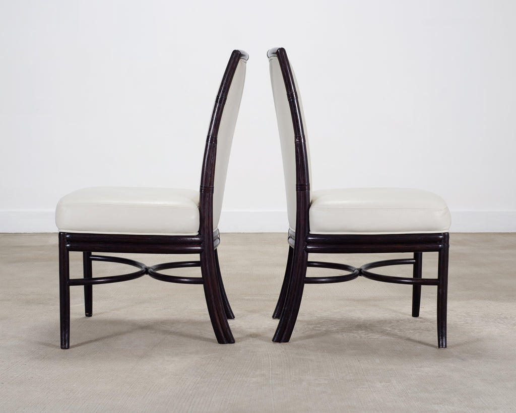 Set of Eight Laura Kirar for McGuire Rattan Ring Dining Chairs