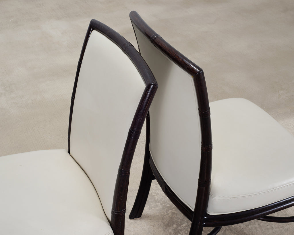 Set of Eight Laura Kirar for McGuire Rattan Ring Dining Chairs