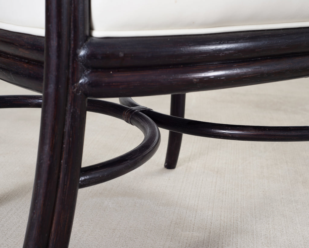 Set of Eight Laura Kirar for McGuire Rattan Ring Dining Chairs