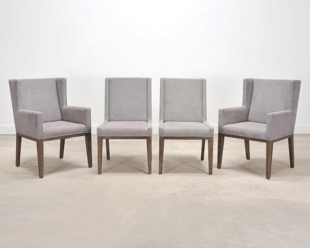 Set of Eight Bernhardt "Linea" Cerused Ash Dining Chairs