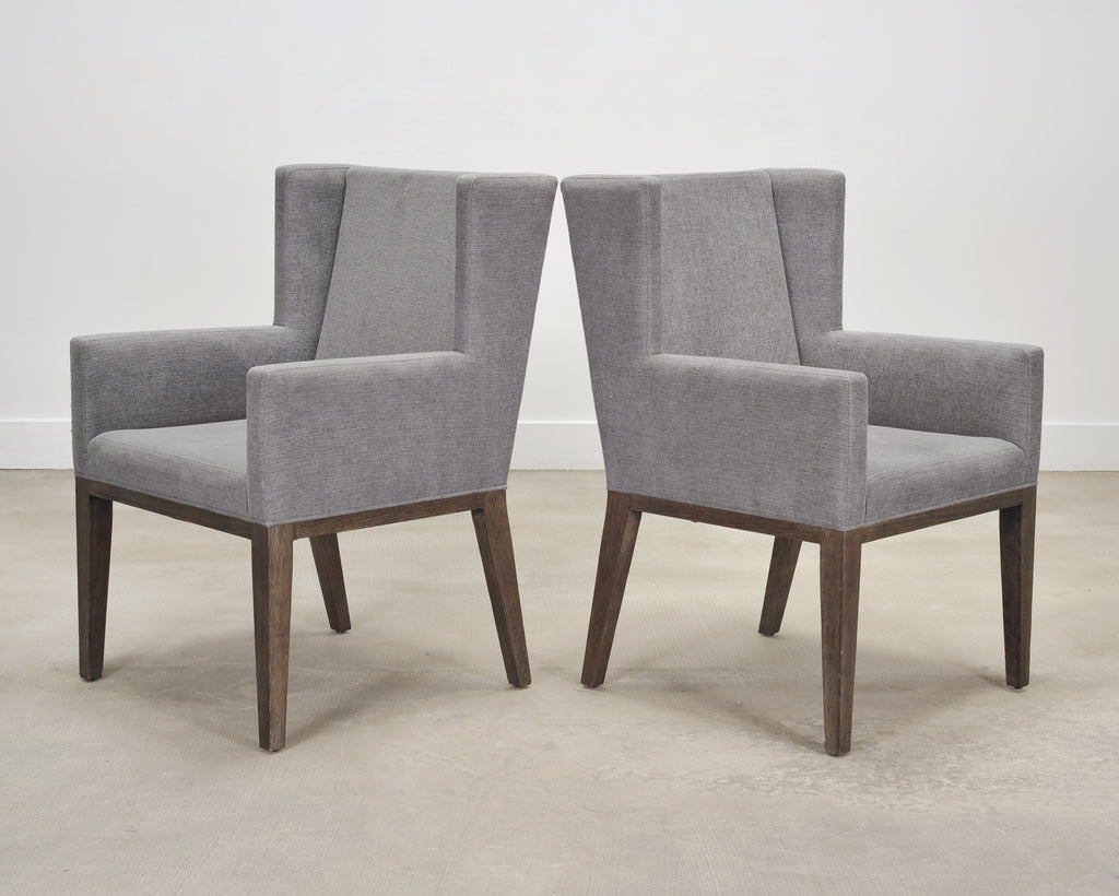 Set of Eight Bernhardt "Linea" Cerused Ash Dining Chairs