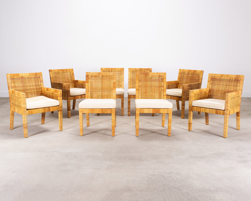 Set of 8 Billy Baldwin for Bielecky Brothers Cane Dining Chairs