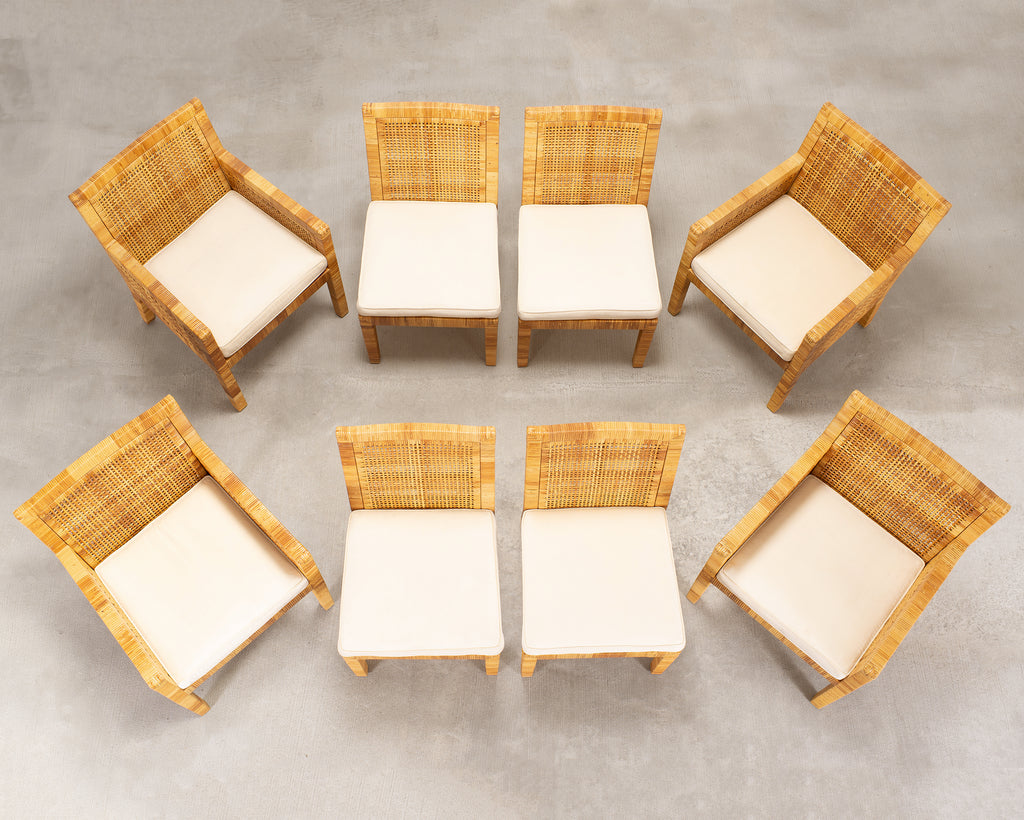 Set of 8 Billy Baldwin for Bielecky Brothers Cane Dining Chairs