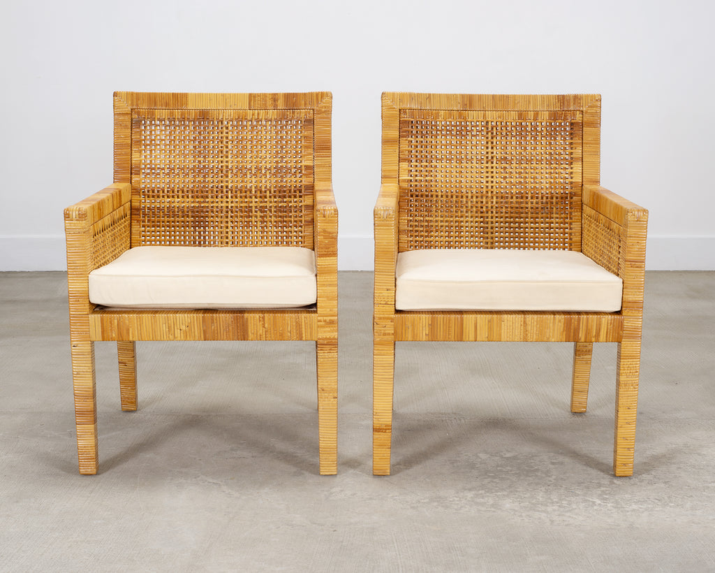 Set of 8 Billy Baldwin for Bielecky Brothers Cane Dining Chairs