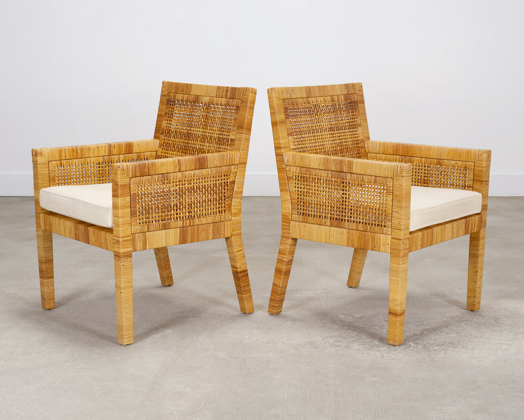 Set of 8 Billy Baldwin for Bielecky Brothers Cane Dining Chairs