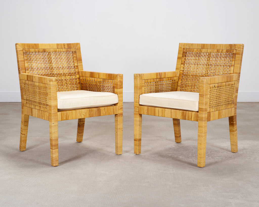 Set of 8 Billy Baldwin for Bielecky Brothers Cane Dining Chairs